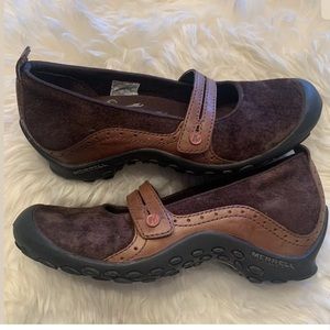 MERRELL Espresso Suede Leather Shoes Plaza Bandeau